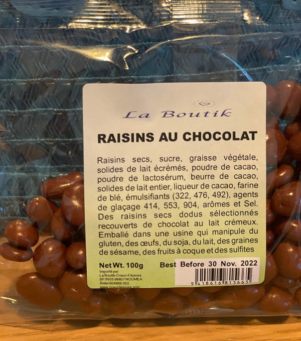 Raisins au chocolat 100g